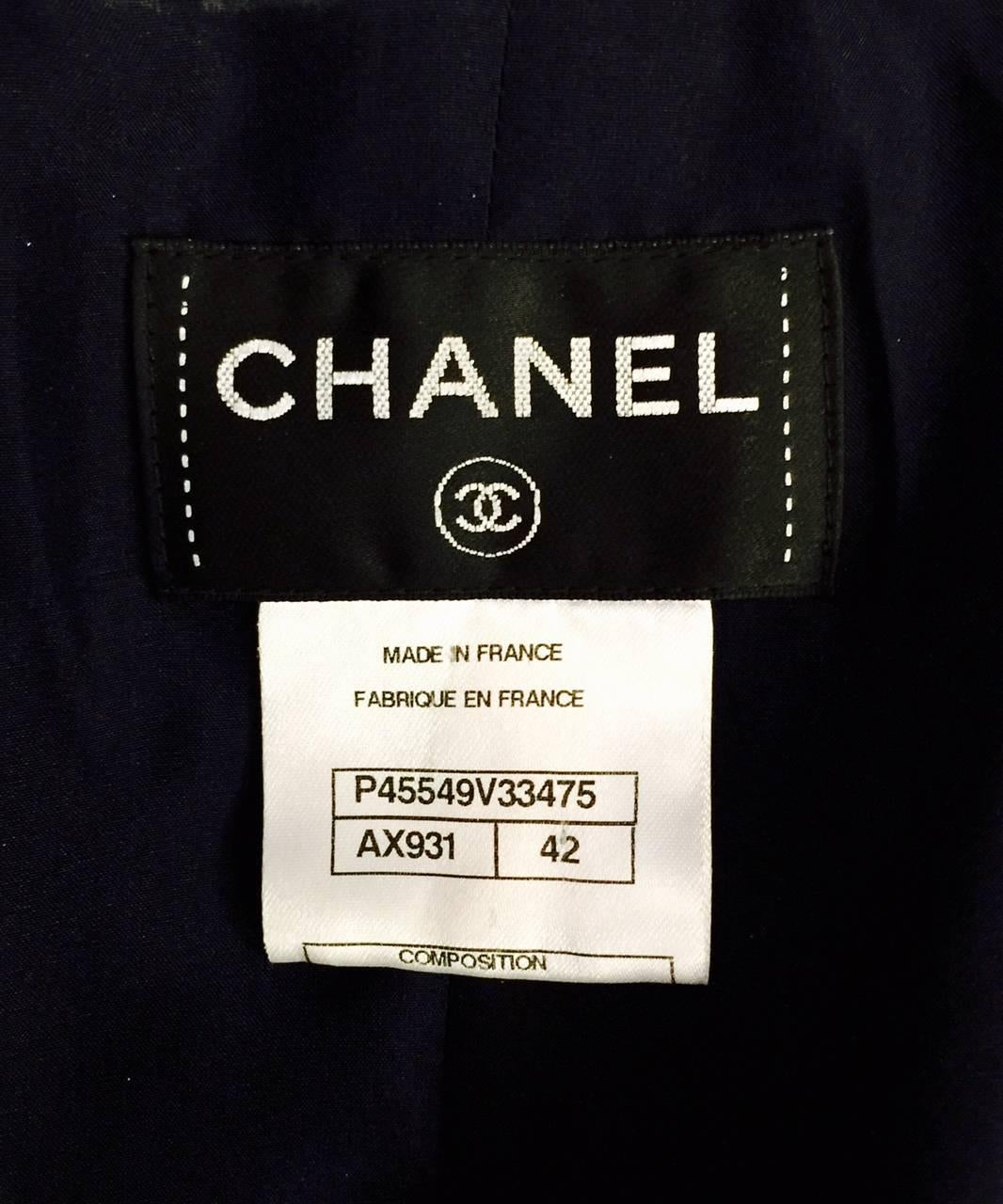 Black Chanel Navy Cotton Spring Double Breasted Romper With Elbow Length Sleeves 