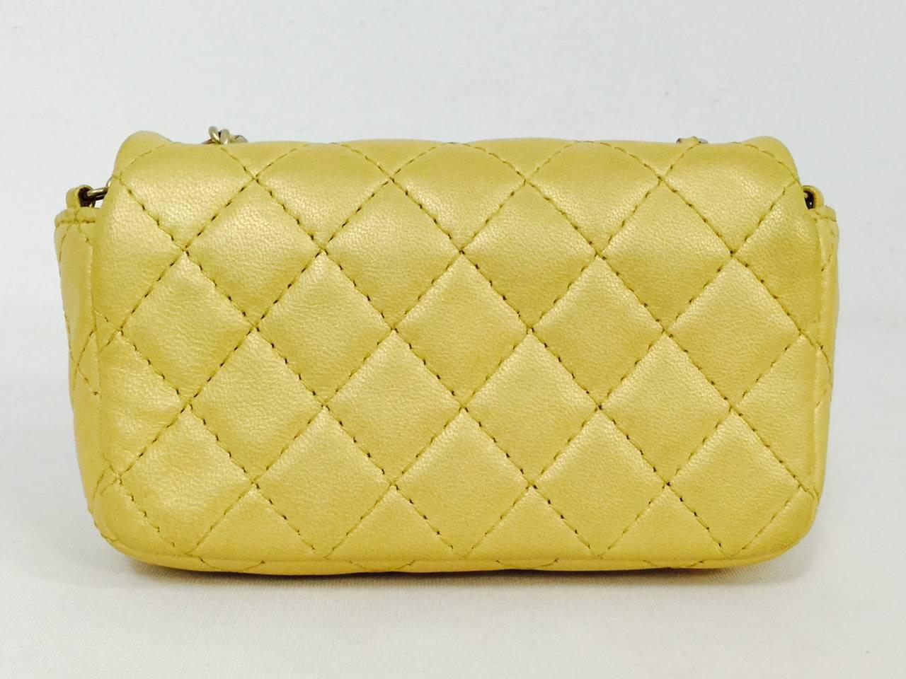 Women's New Chanel Gold Metallic Ltd Edition Mini Flap Bag With Jeweled Closure 14671349