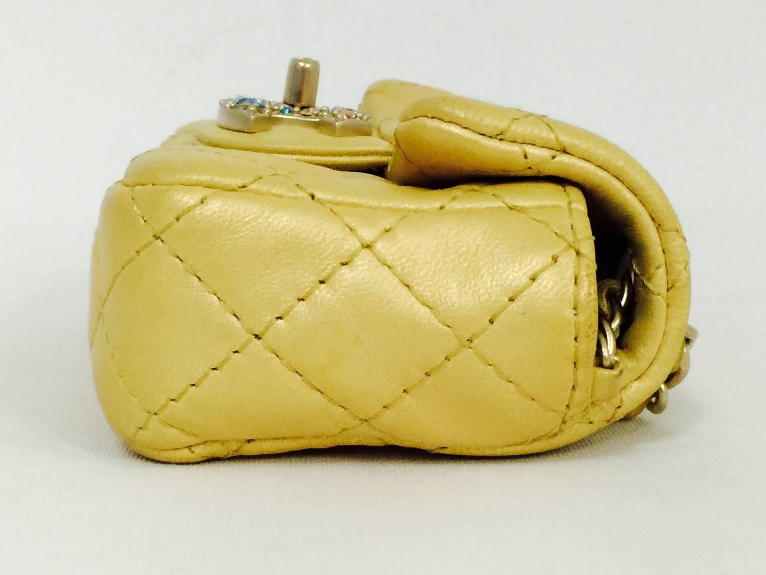 New Chanel Gold Metallic Ltd Edition Mini Flap Bag With Jeweled Closure 14671349 1