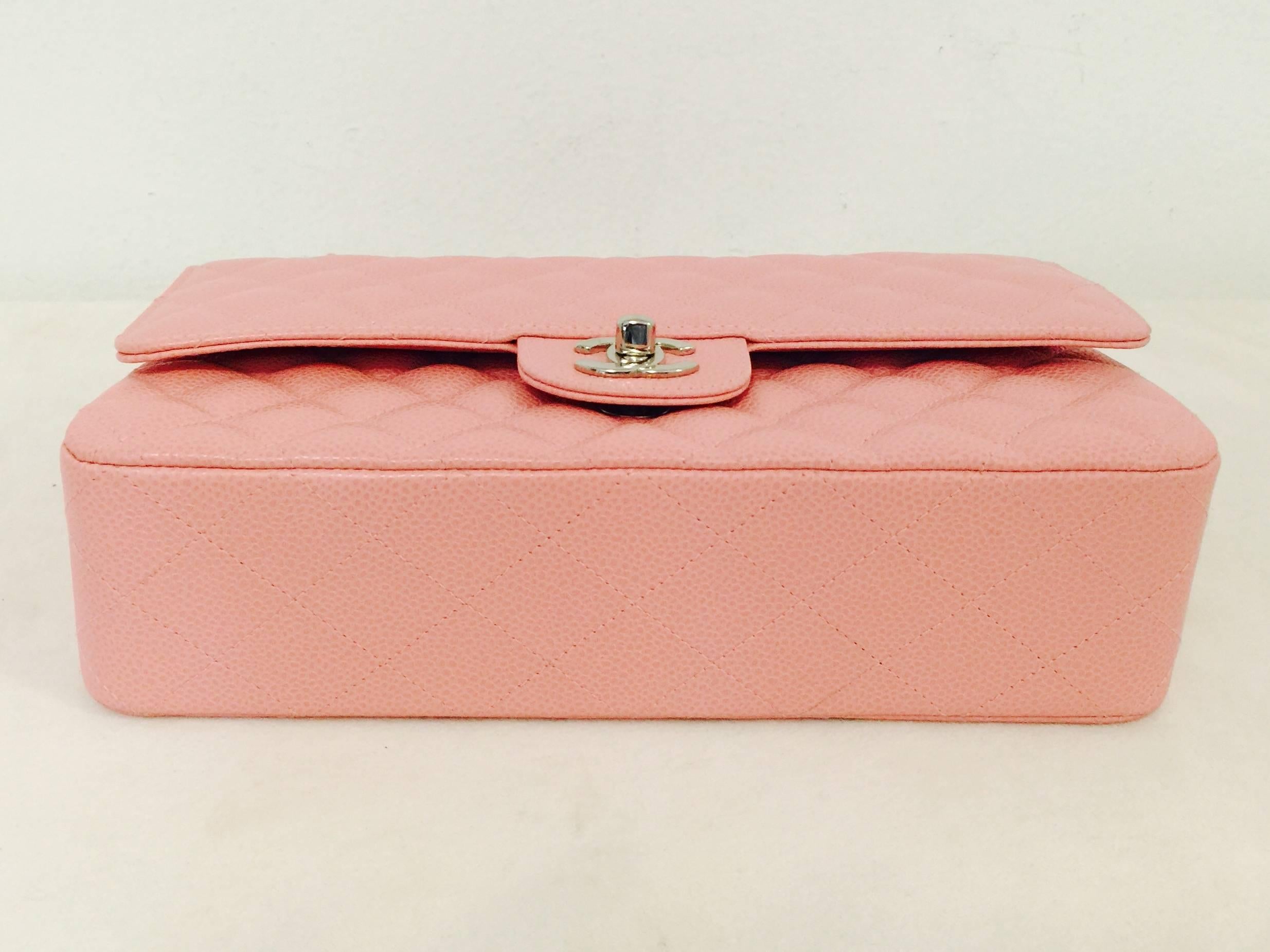 New Chanel Pink Diamond Quilted Caviar 2.55 Medium Serial 8924622 1