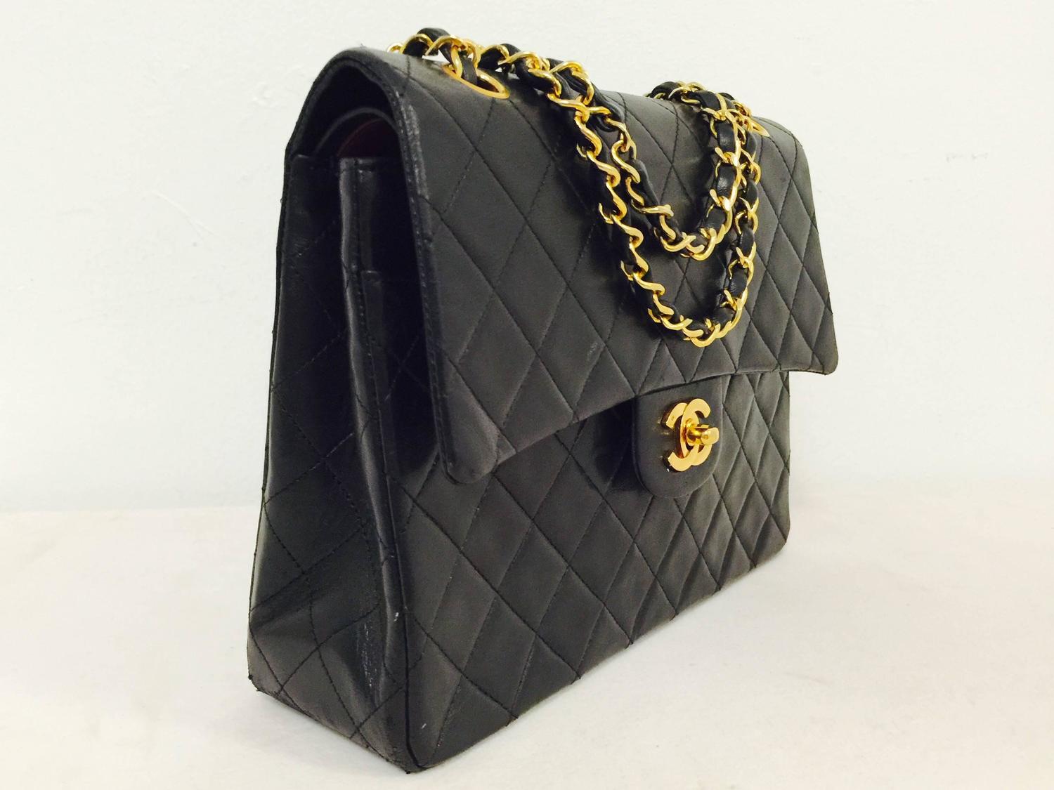 new series 1 chanel black lambskin 2 55 bag at 1stdibs new series 1 chanel black lambskin 2 55 bag at 1stdibs