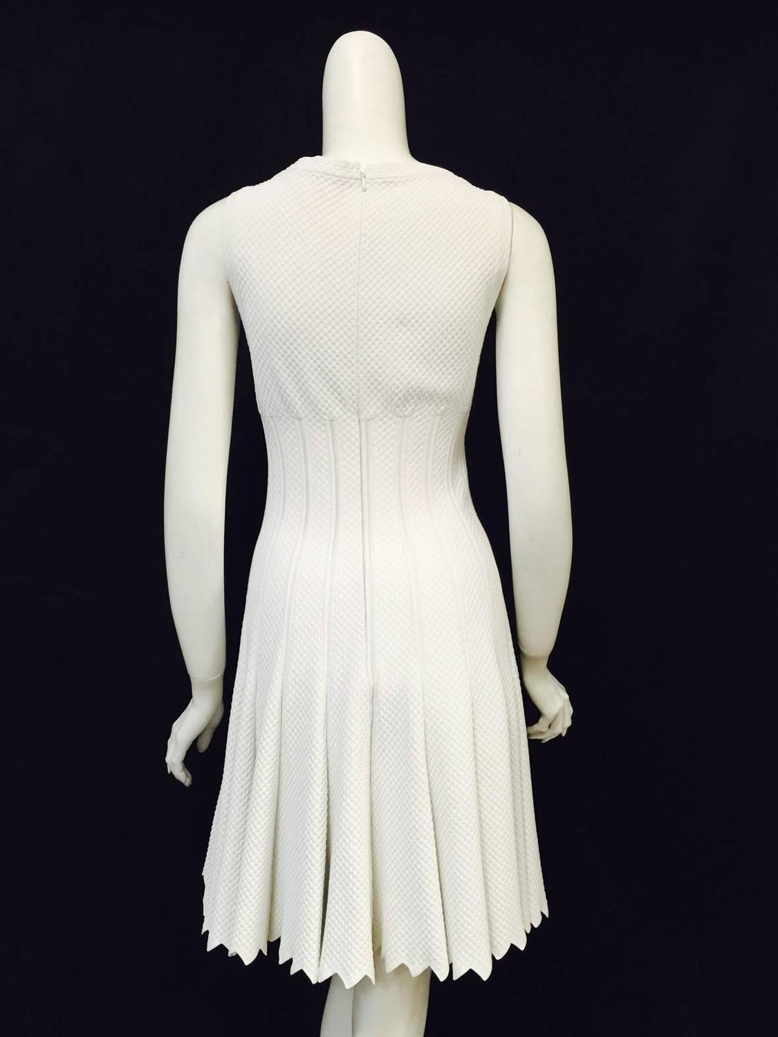 Iconic Azzedine Alaia White Sleeveless Stretch Dress For Sale at 1stdibs