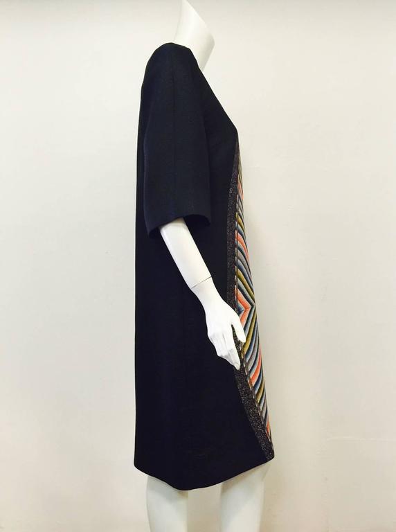 Abstract and Dramatic Dries Van Noten Black Silk and Wool Print Dress ...