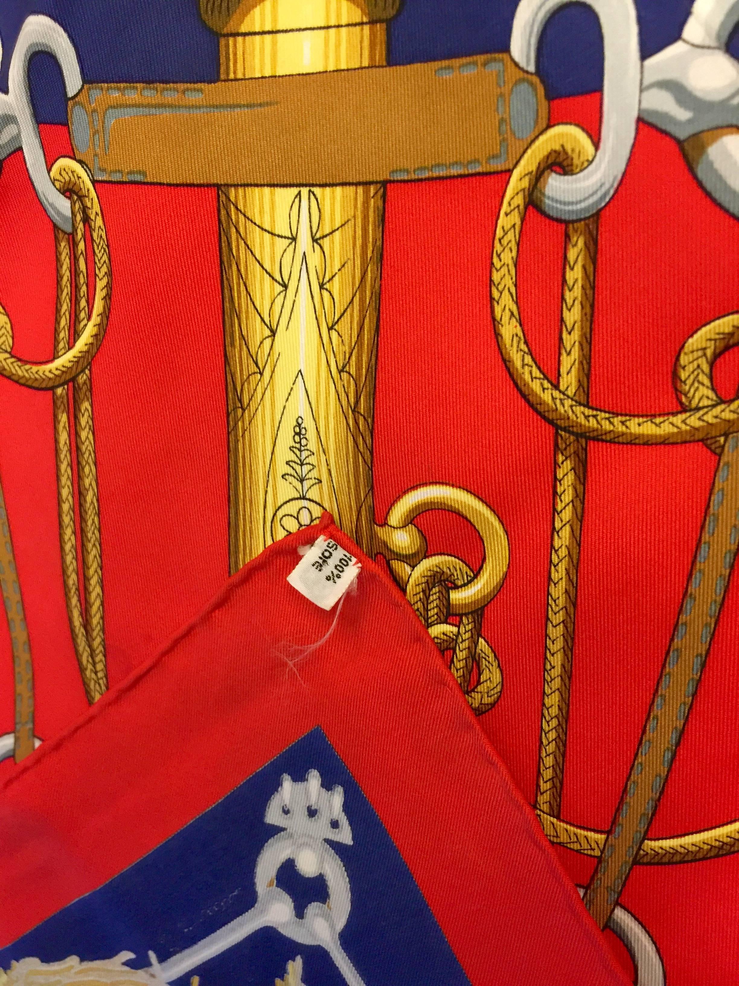 Hermes Red Cliquetis Silk Carre by Julie Abadie Above Excellent  In Excellent Condition In Palm Beach, FL