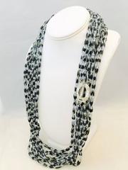 Black and White Czech Glass Beads Crystal Art Deco Clasp