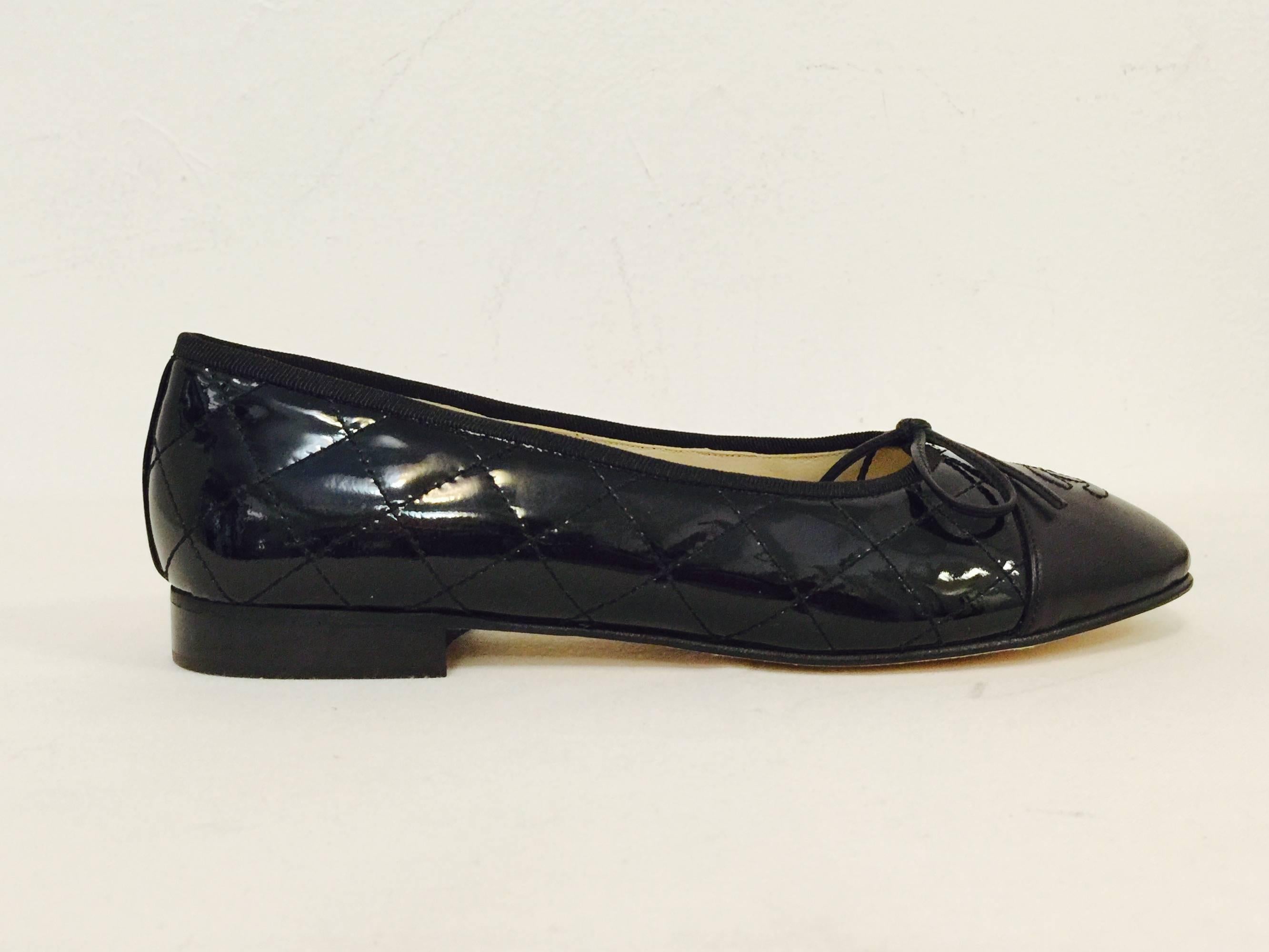 chanel patent leather flats