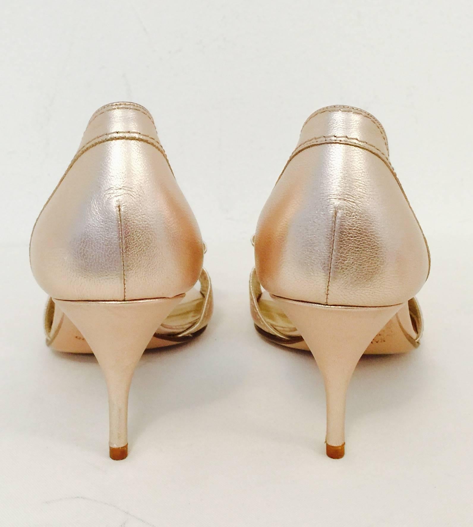 rose gold metallic heels