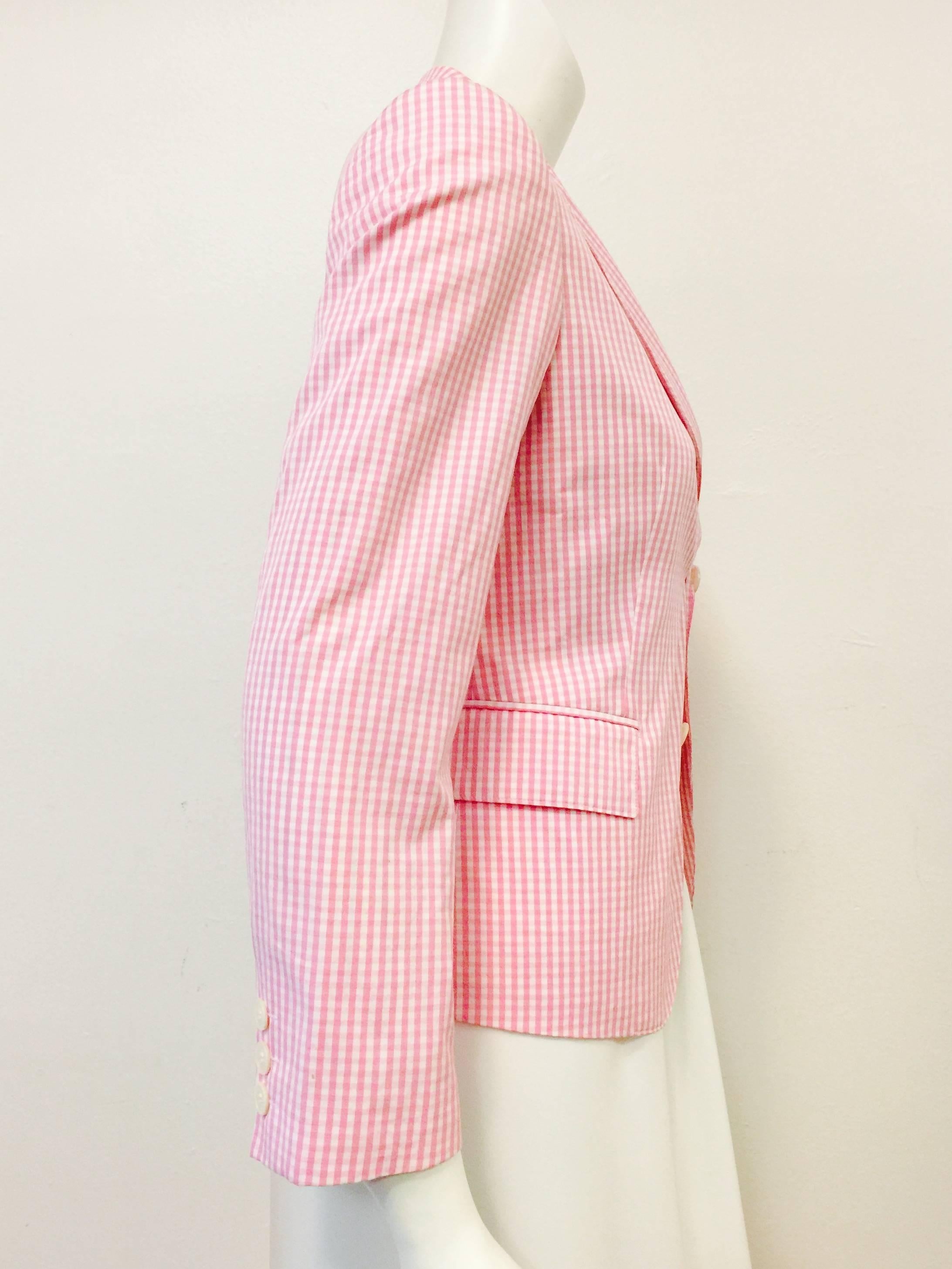 Comme des Garcons by Junya Watanabe Pink and White Gingham Blazer 1