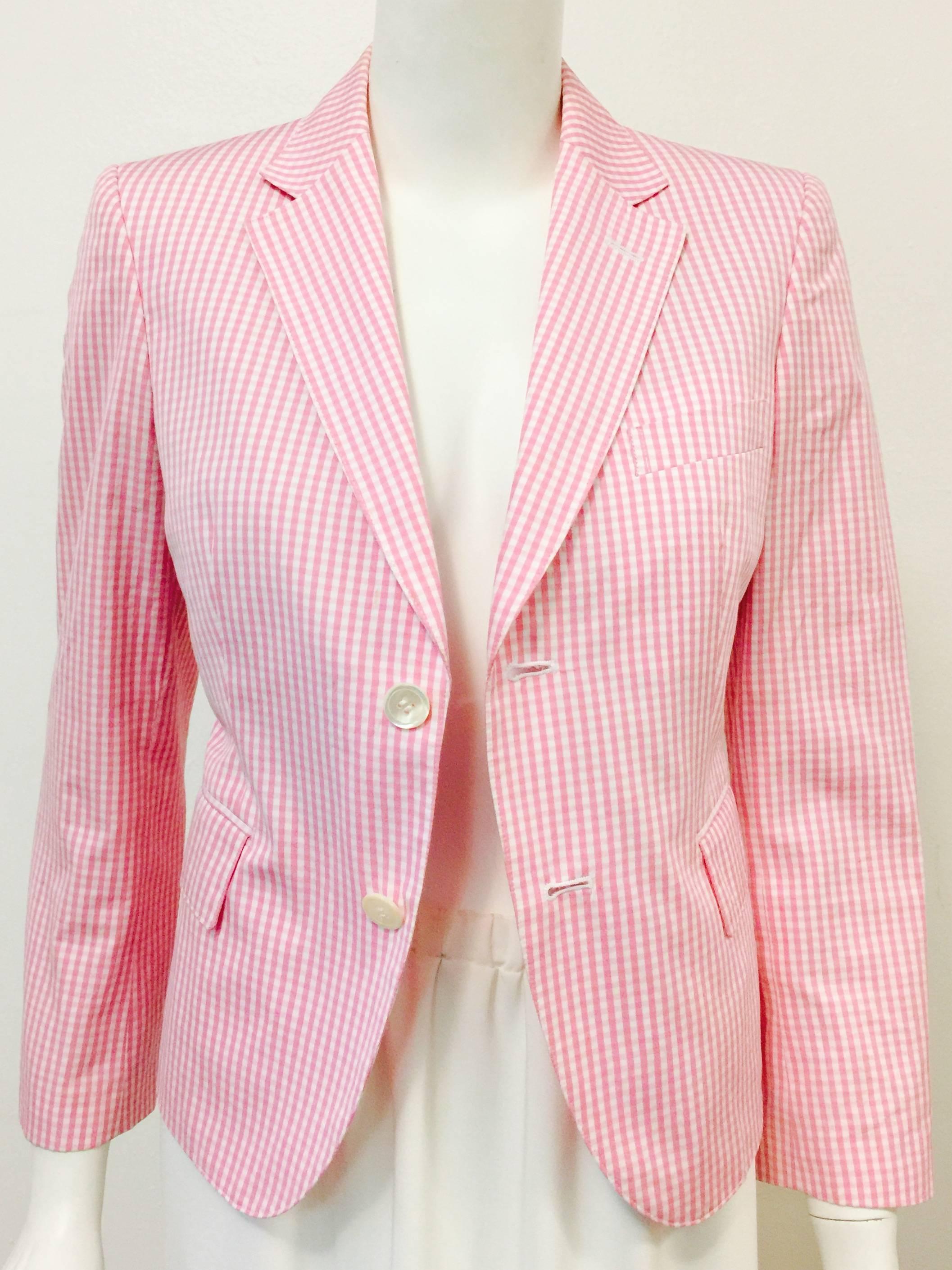 Comme des Garcons by Junya Watanabe Pink and White Gingham Blazer 2
