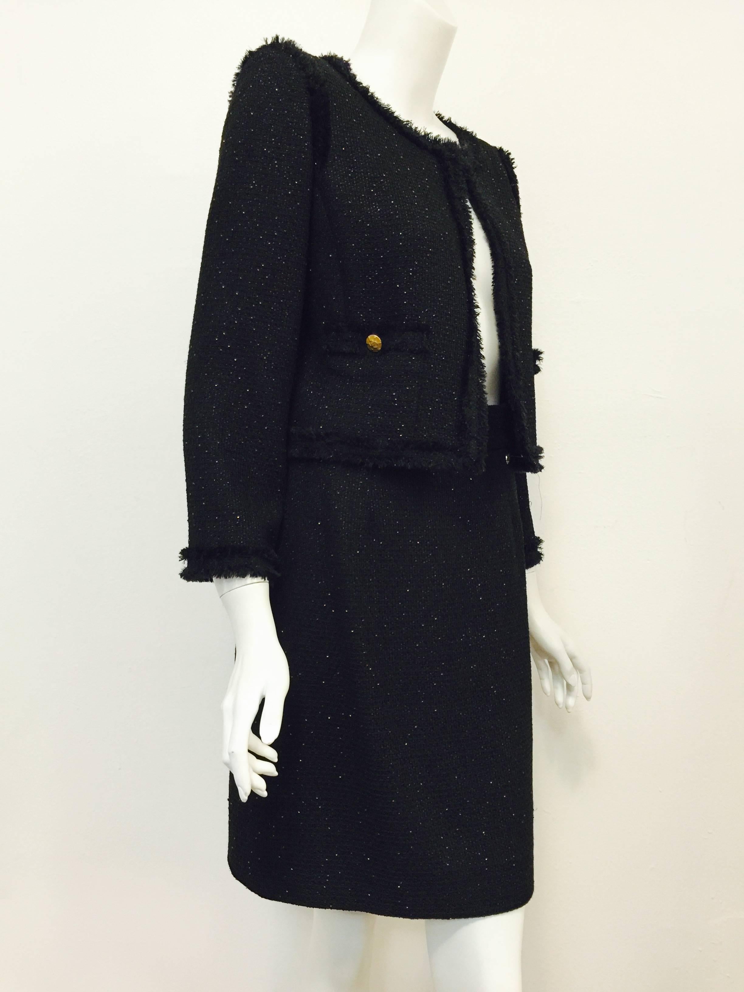 Chanel Black Wool Blend Skirt Suit is a prime example of Karl Lagerfeld's commitment to 