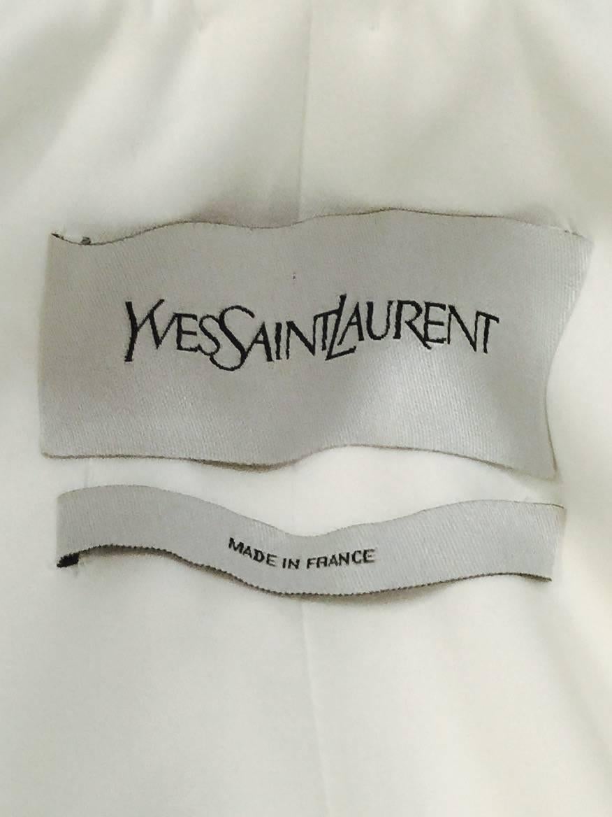 Dramatic Yves Saint Laurent White Cotton Bolero With Oversized Pouf Sleeves 2