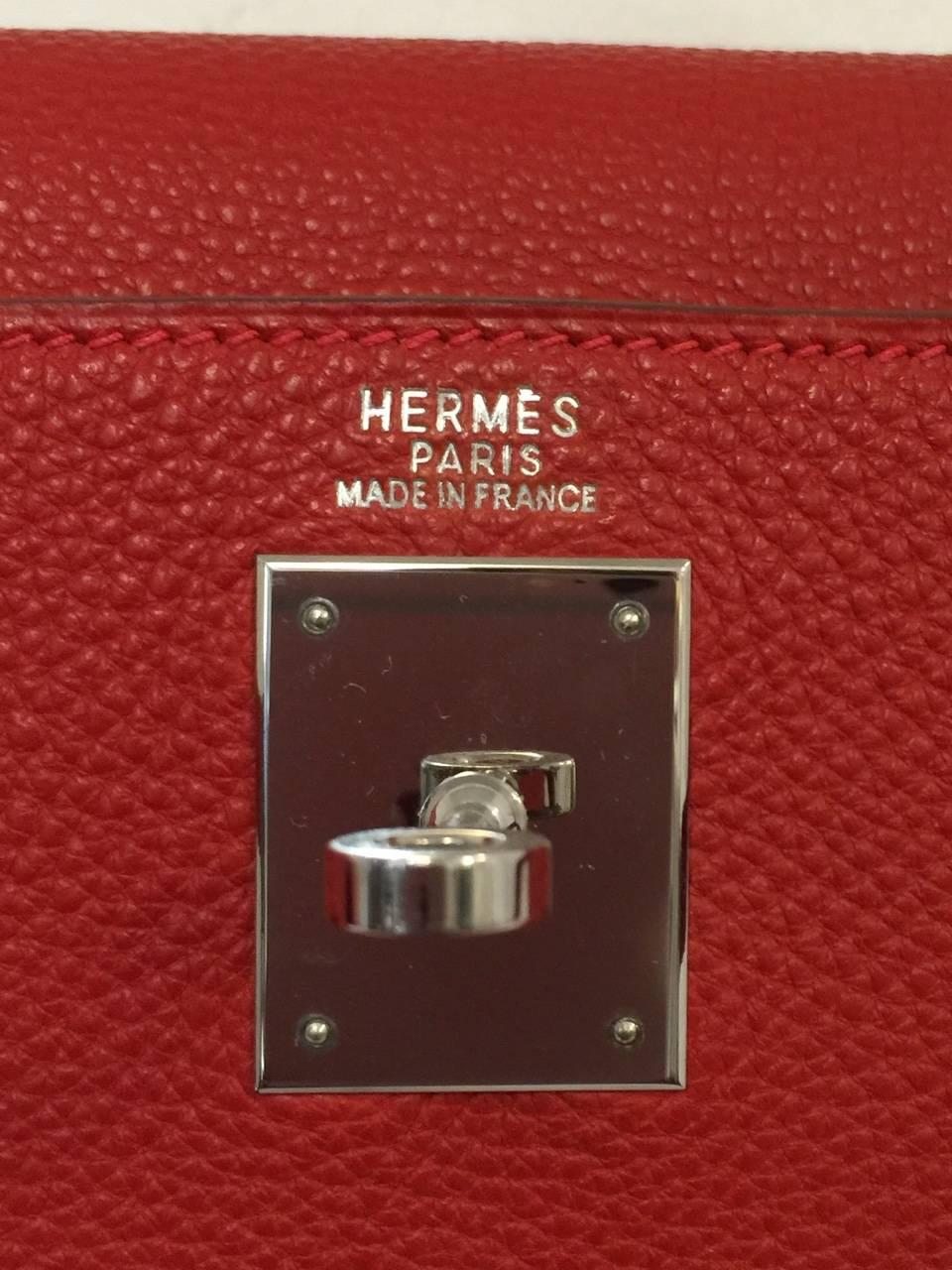 2004 Hermes Kelly 32 Vermillion Togo PHW Excellent Condition 2