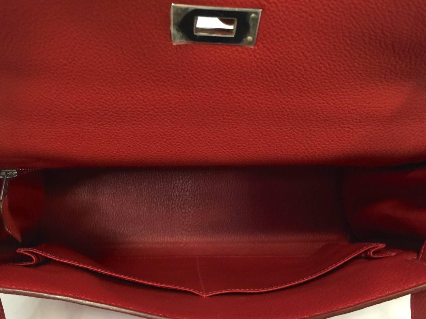 Women's 2004 Hermes Kelly 32 Vermillion Togo PHW Excellent Condition