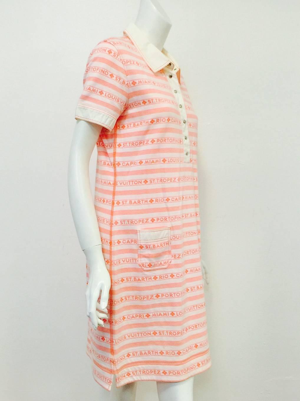 Vuitton Short Sleeve Pink and White Dress proves that 