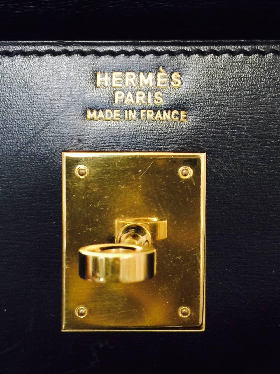 1993 Hermes Kelly Sellier Black Box Calf 35 With GHW 1