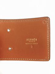 Vintage Hermes Wide Burgundy Box Leather Belt With Gold Tone H Buckle