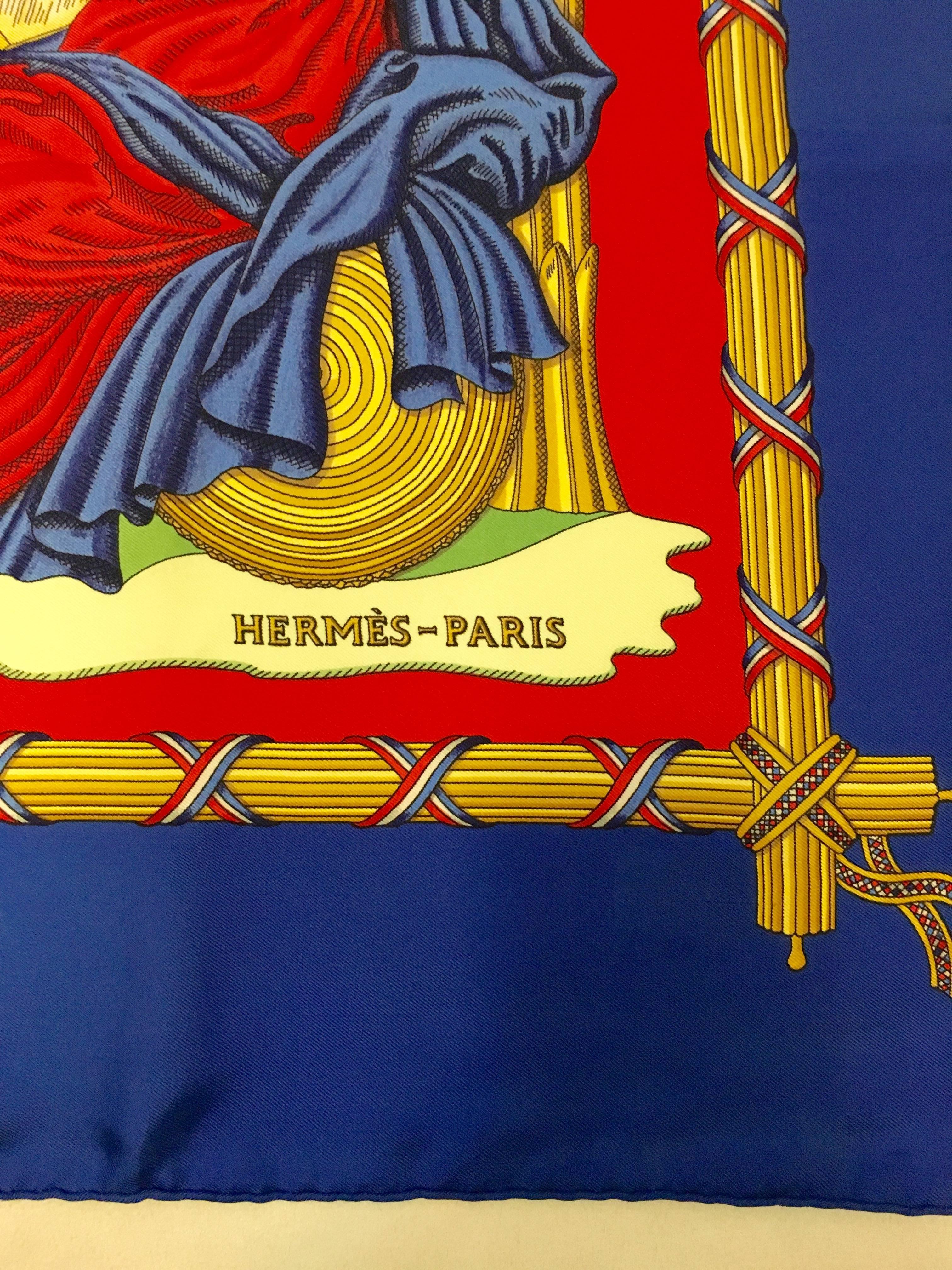 Hermes Silk Liberte, Egalite and Fraternite Commemorative Scarf 1