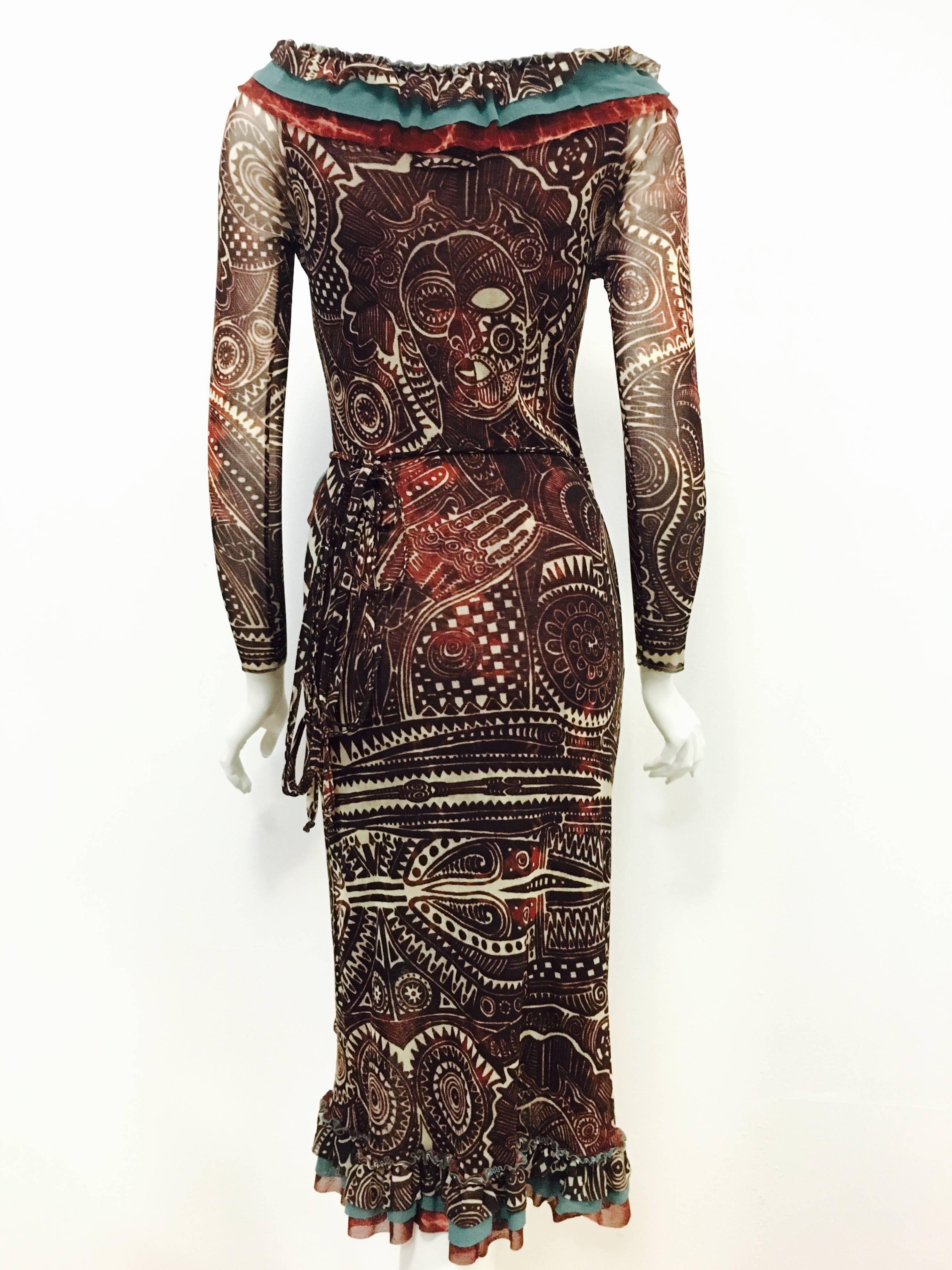 Black Stunning Jean Paul Gaultier Wrap Dress For Sale