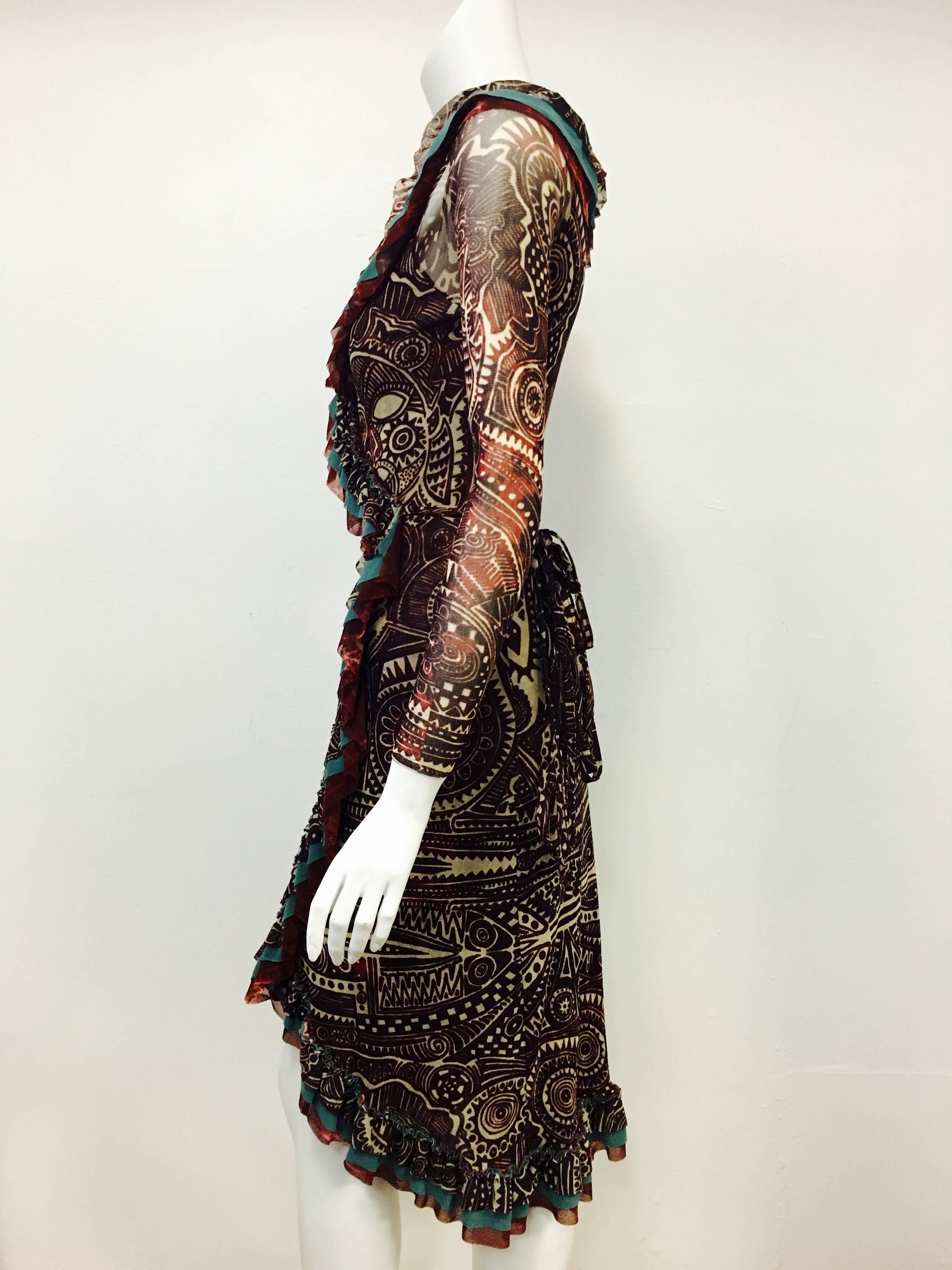 Stunning Jean Paul Gaultier Wrap Dress In Excellent Condition For Sale In Palm Beach, FL