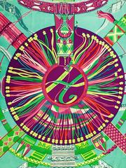 New Cashmere and Silk Hermes "Ceintures et Liens" Scarf