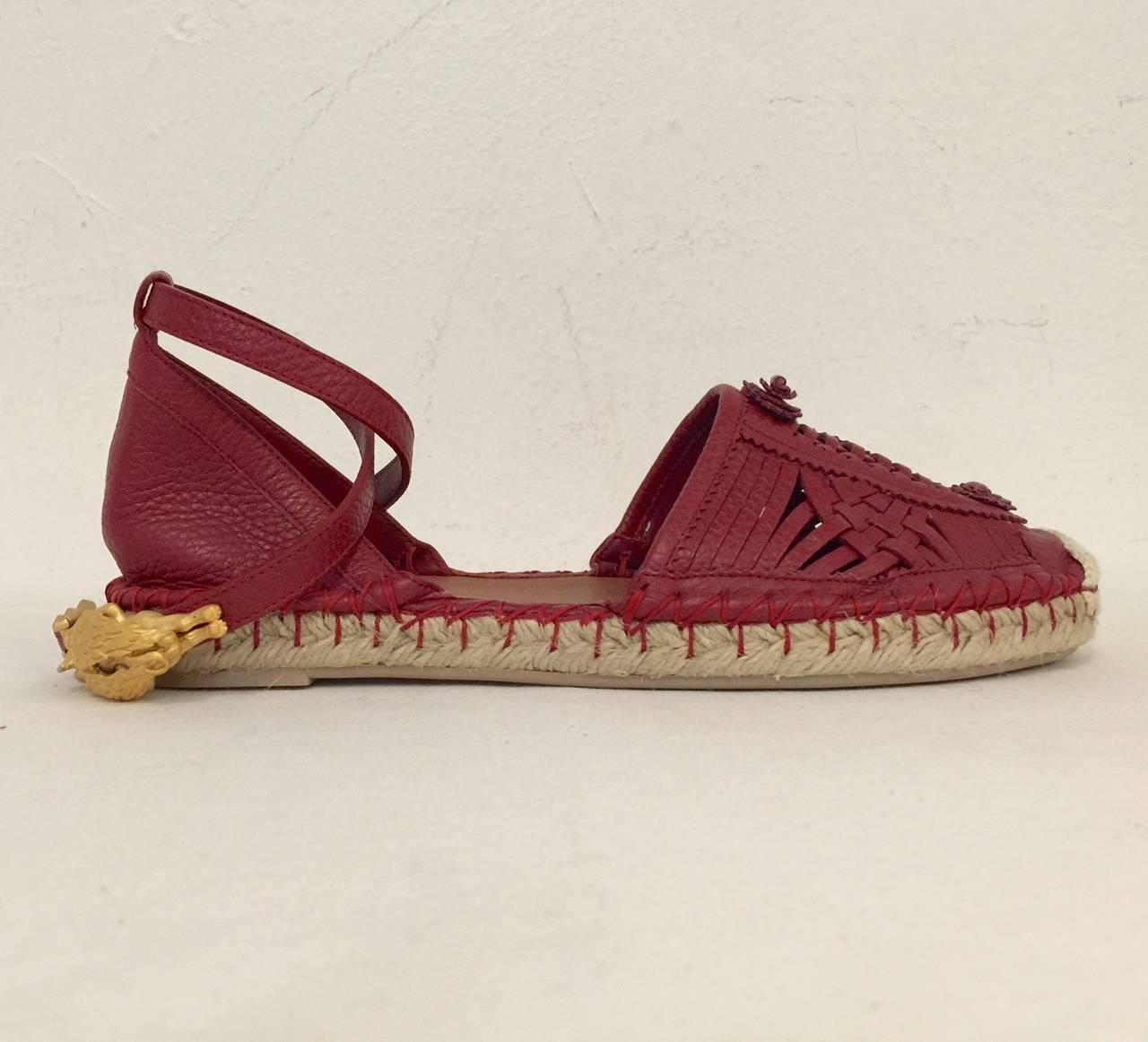 Not your typical espadrilles!  Valentino Garavani Scarlet Leather sandals  became an instant classic when introduced for Spring 2014.  Perfectly incorporating the best elements of the 
