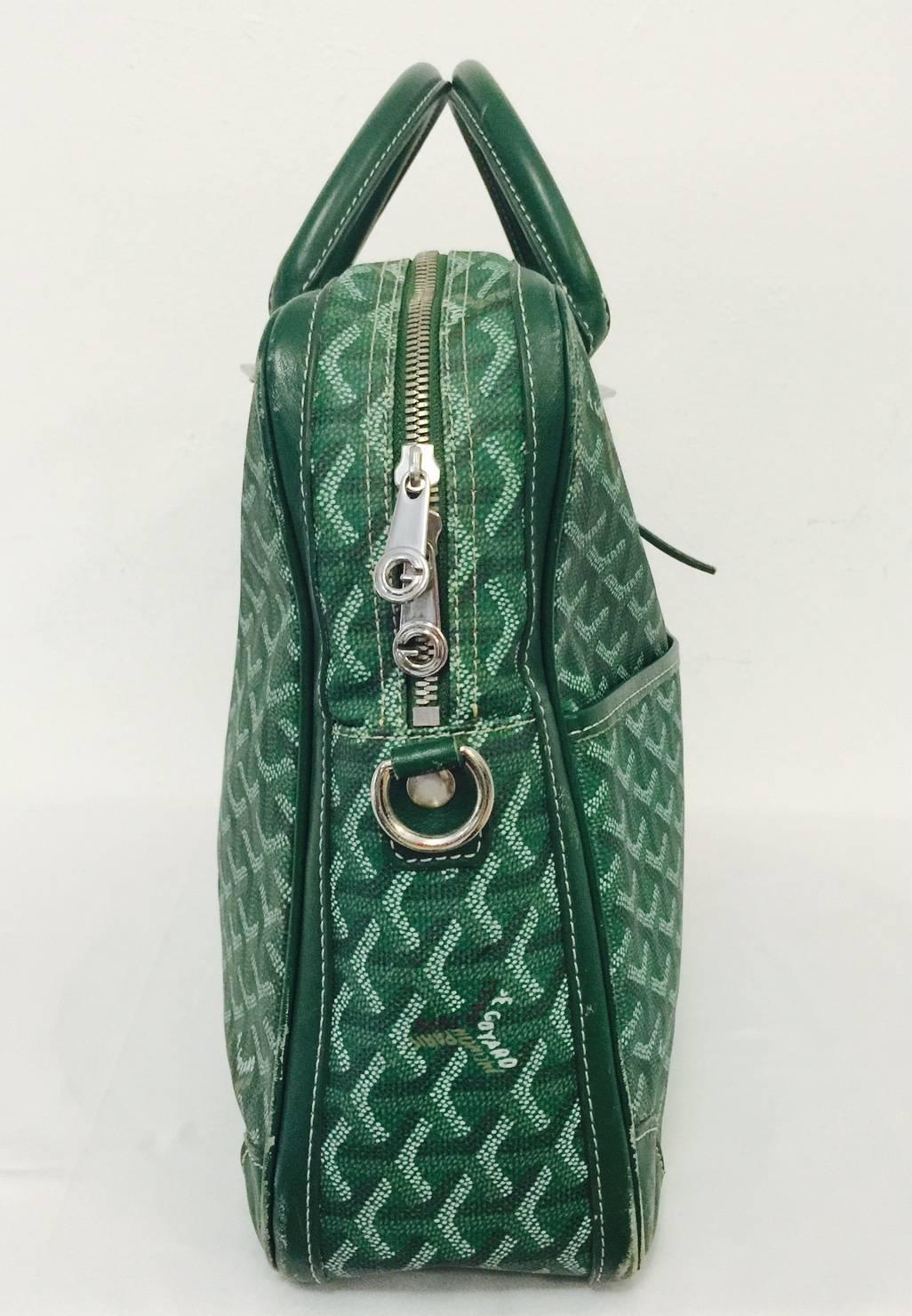 Goyard Grüne Goyardine Ambassade Aktentasche (Schwarz)