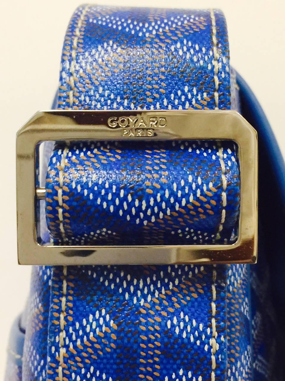 Women's Goyard Blue Goyardine Urbain Messenger Cross Body Shoulder Bag