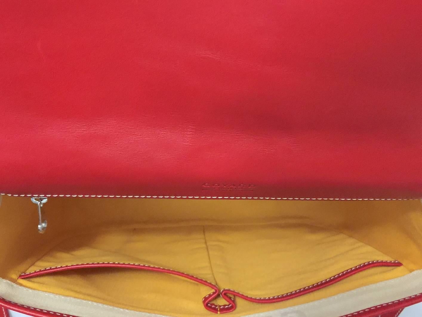 Goyard Red Goyardine Canvas Belevedere Crossbody Bag MM In Excellent Condition In Palm Beach, FL