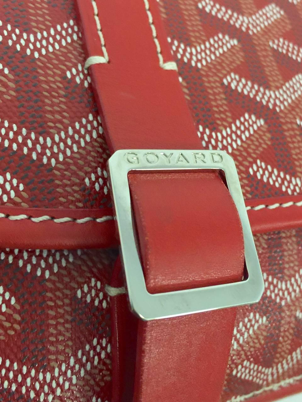 Brown Goyard Red Goyardine Canvas Belevedere Crossbody Bag MM