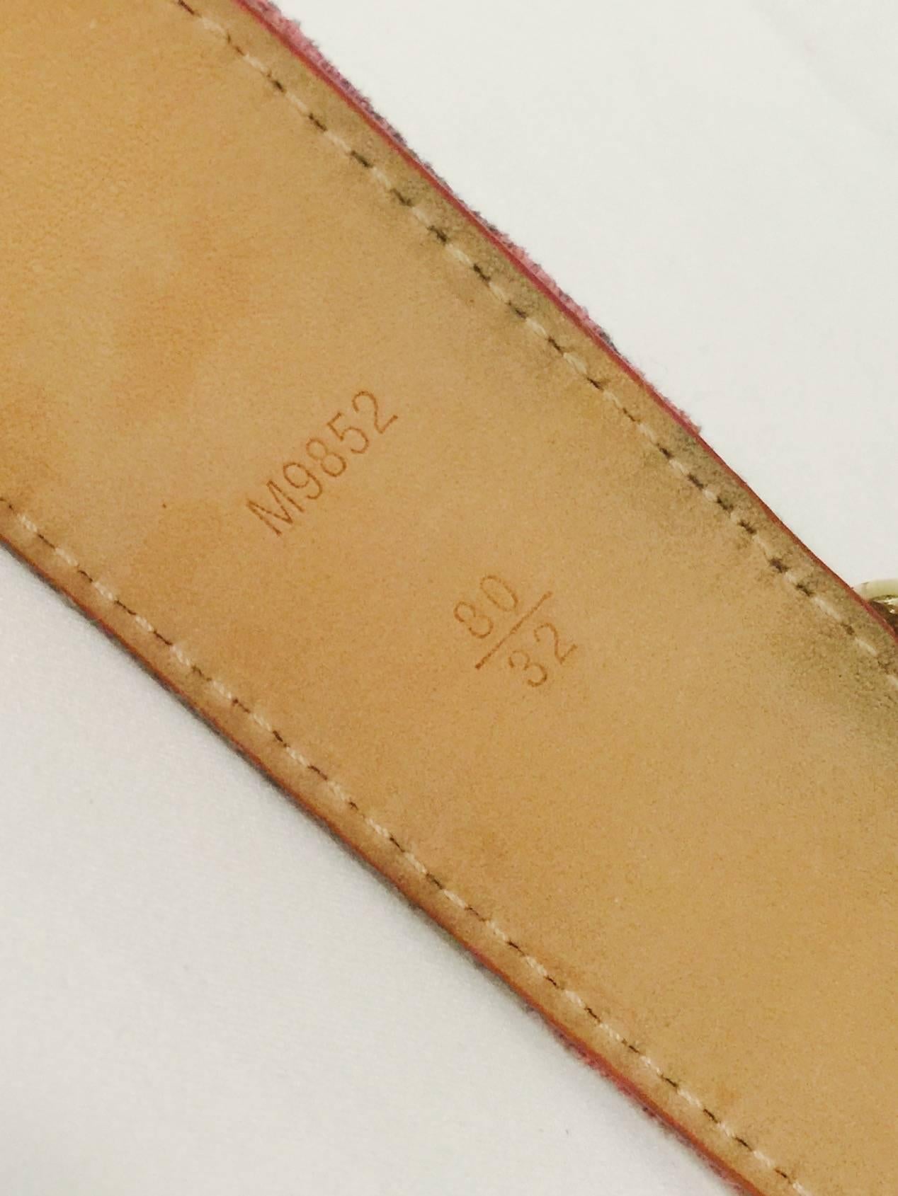 Louis Vuitton Monogram Denim Ombre Belt With Vachetta Leather  1