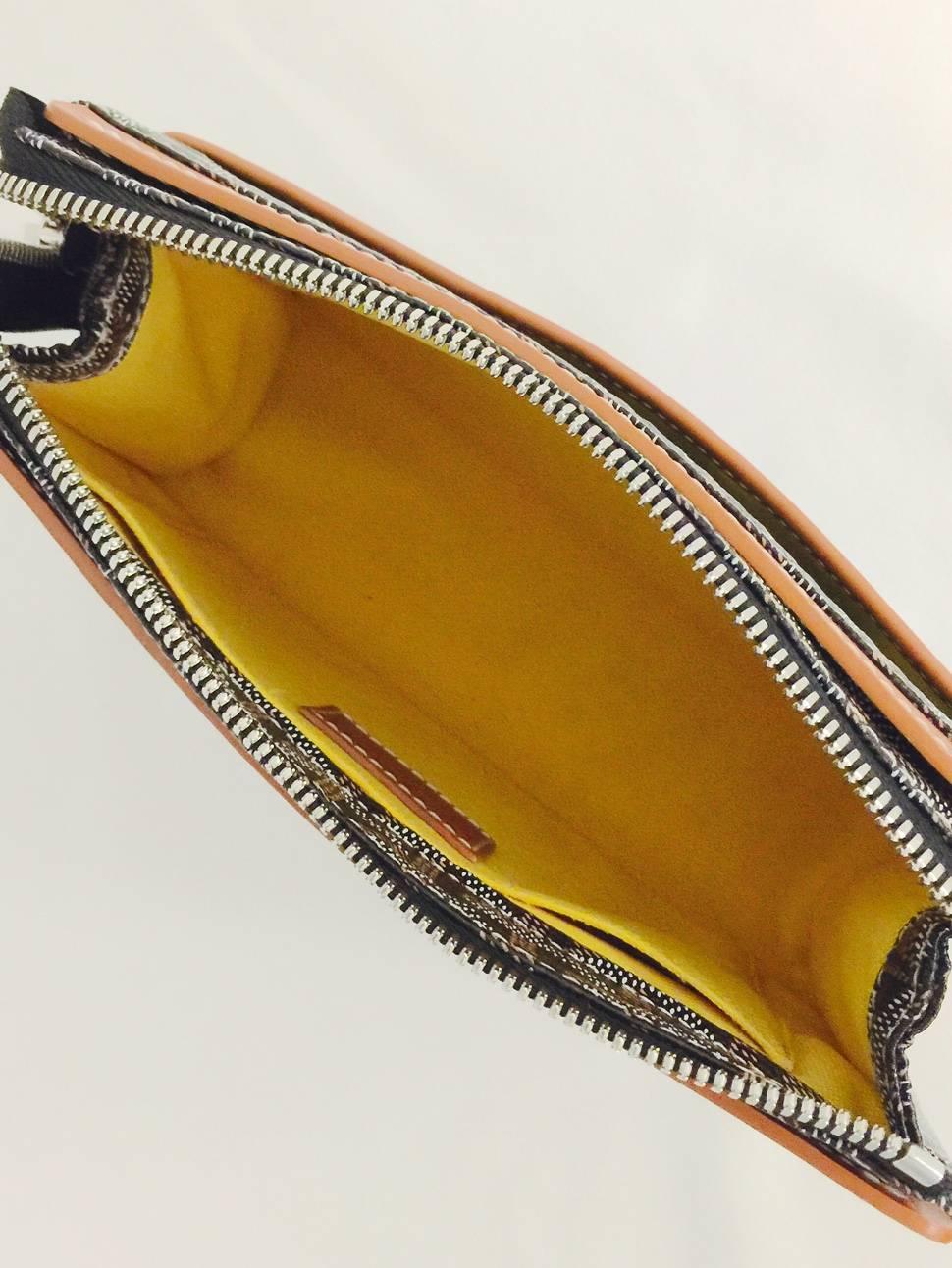 Goyard Black and Tan Chevron Cosmetic Bag 1