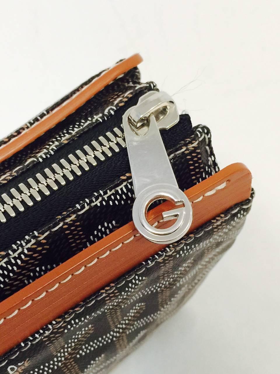Women's Goyard Black and Tan Chevron Cosmetic Bag