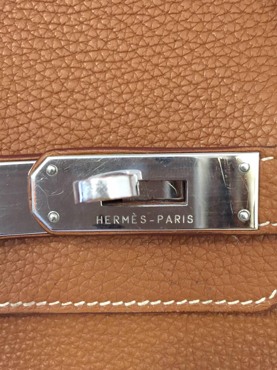 2009 Hermes Birkin 35 Gold Clemence Leather With Palladium Hardware  In Excellent Condition In Palm Beach, FL