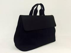 Hermes Valparaiso Tasche aus schwarzem Canvas und Leder GM PHW