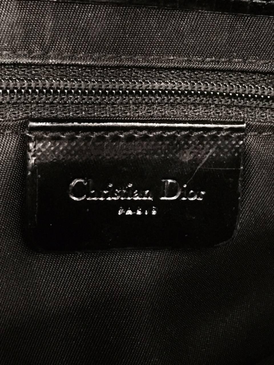 Christian Dior Black Patent and Nylon Saddle Bag  In Excellent Condition For Sale In Palm Beach, FL