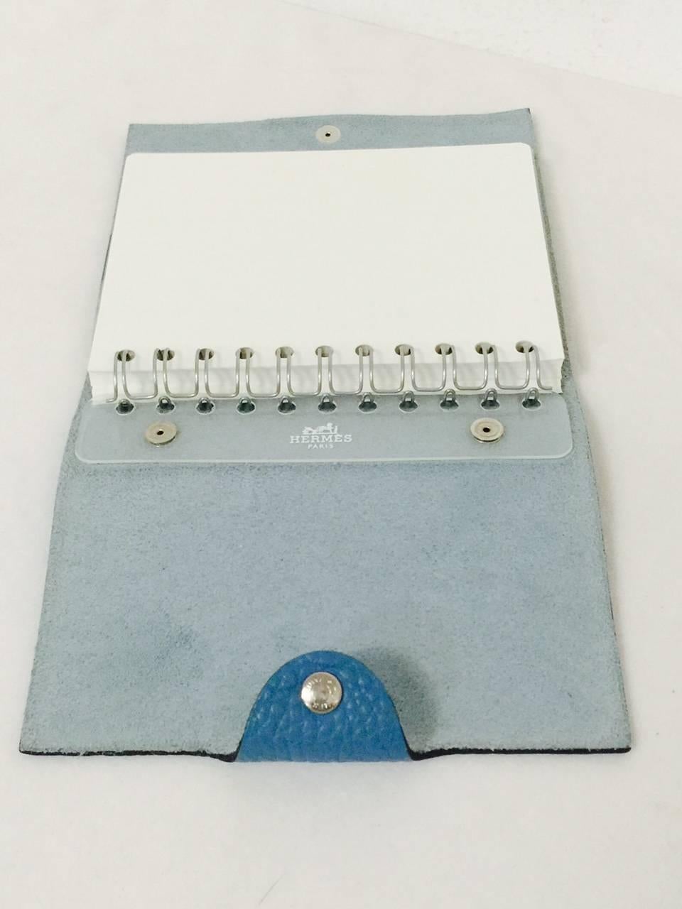 Women's or Men's Hermes Ulysse Notebook Blue Jean Togo Leather PHW