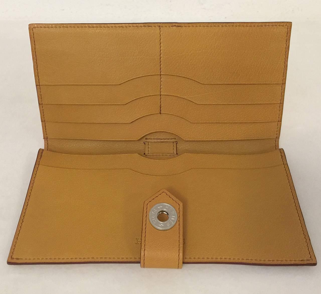 2008 Hermes Dimitri Long Wallet Buffle Leather in Curry For Sale at 1stdibs
