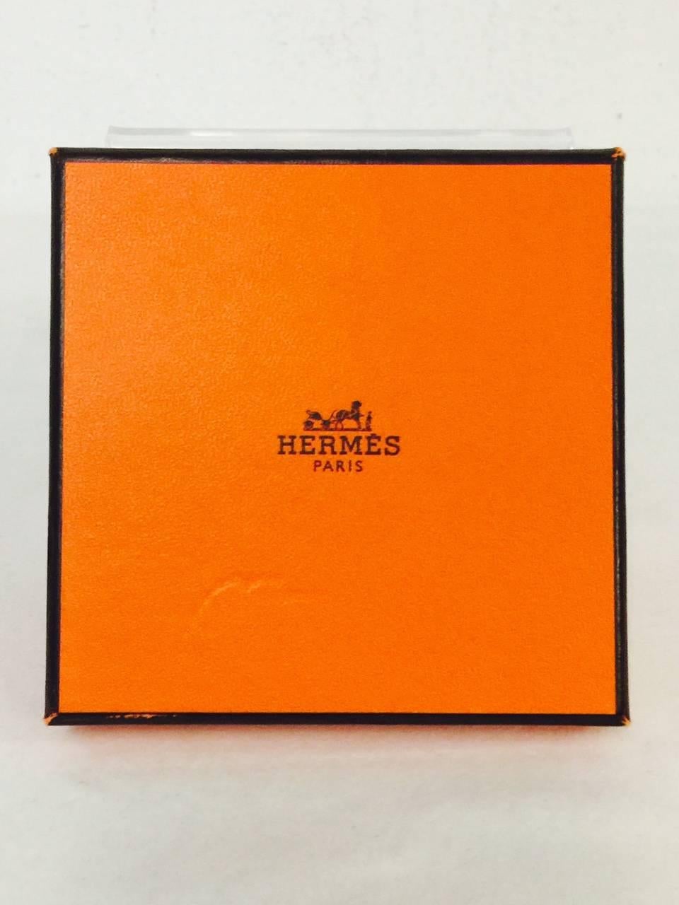 Hermes Signature Orange Leder Post-It Notizhalter 2