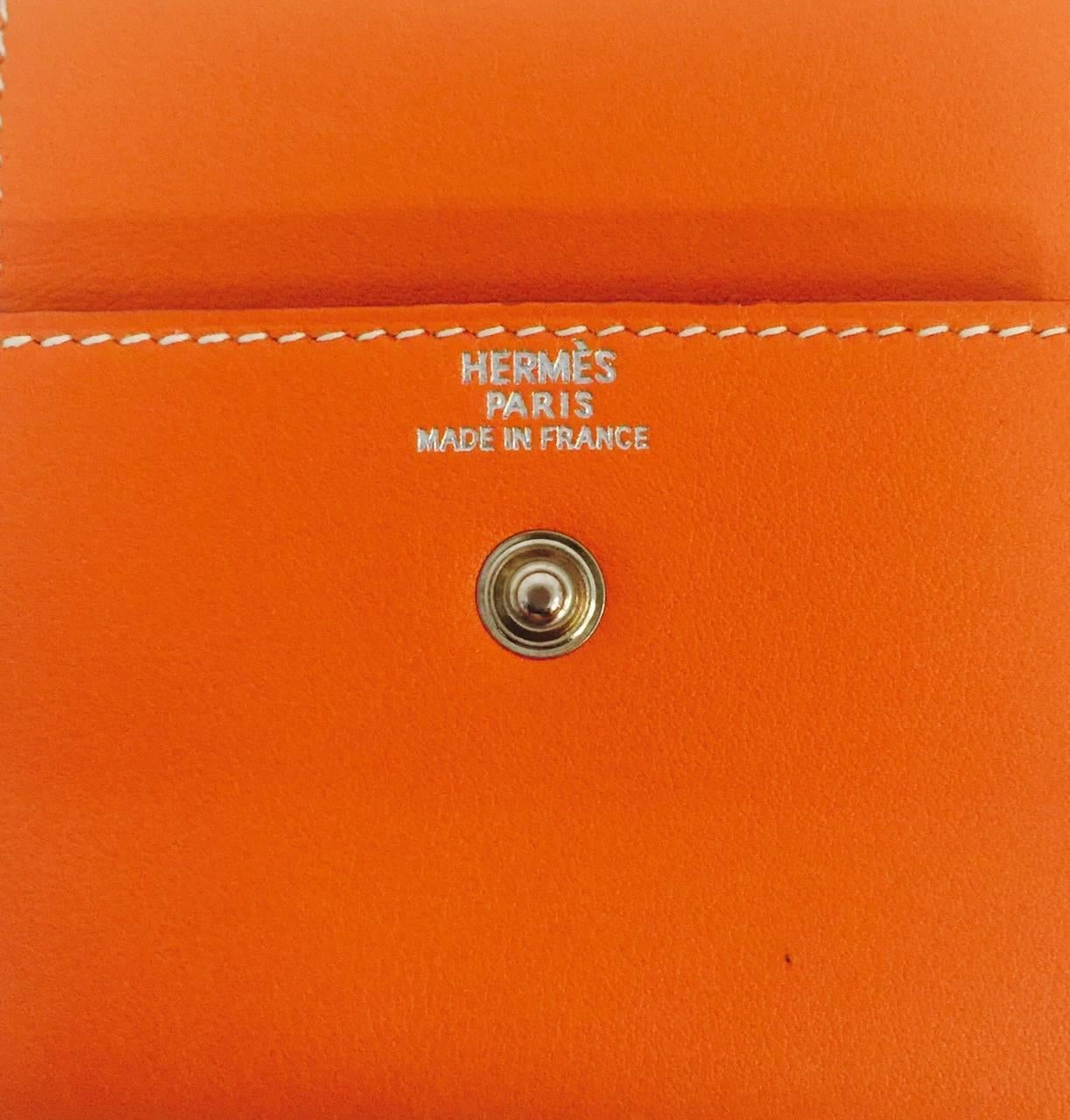 Hermes Signature Orange Leder Post-It Notizhalter 1