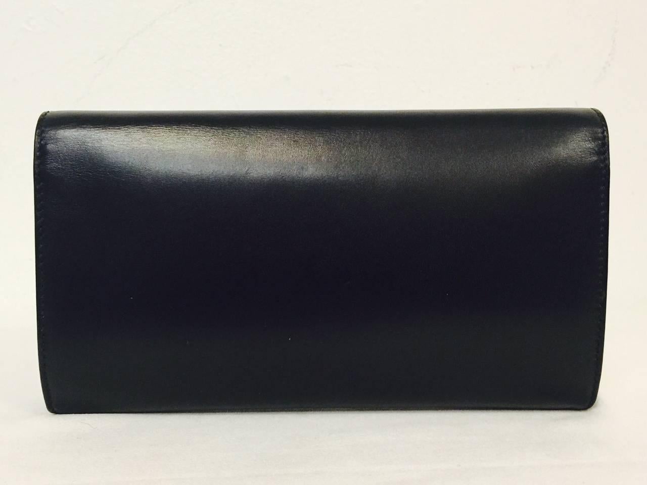 Tiffany & Co. Black Polished Calfskin Large City Clutch Above Excellent  1
