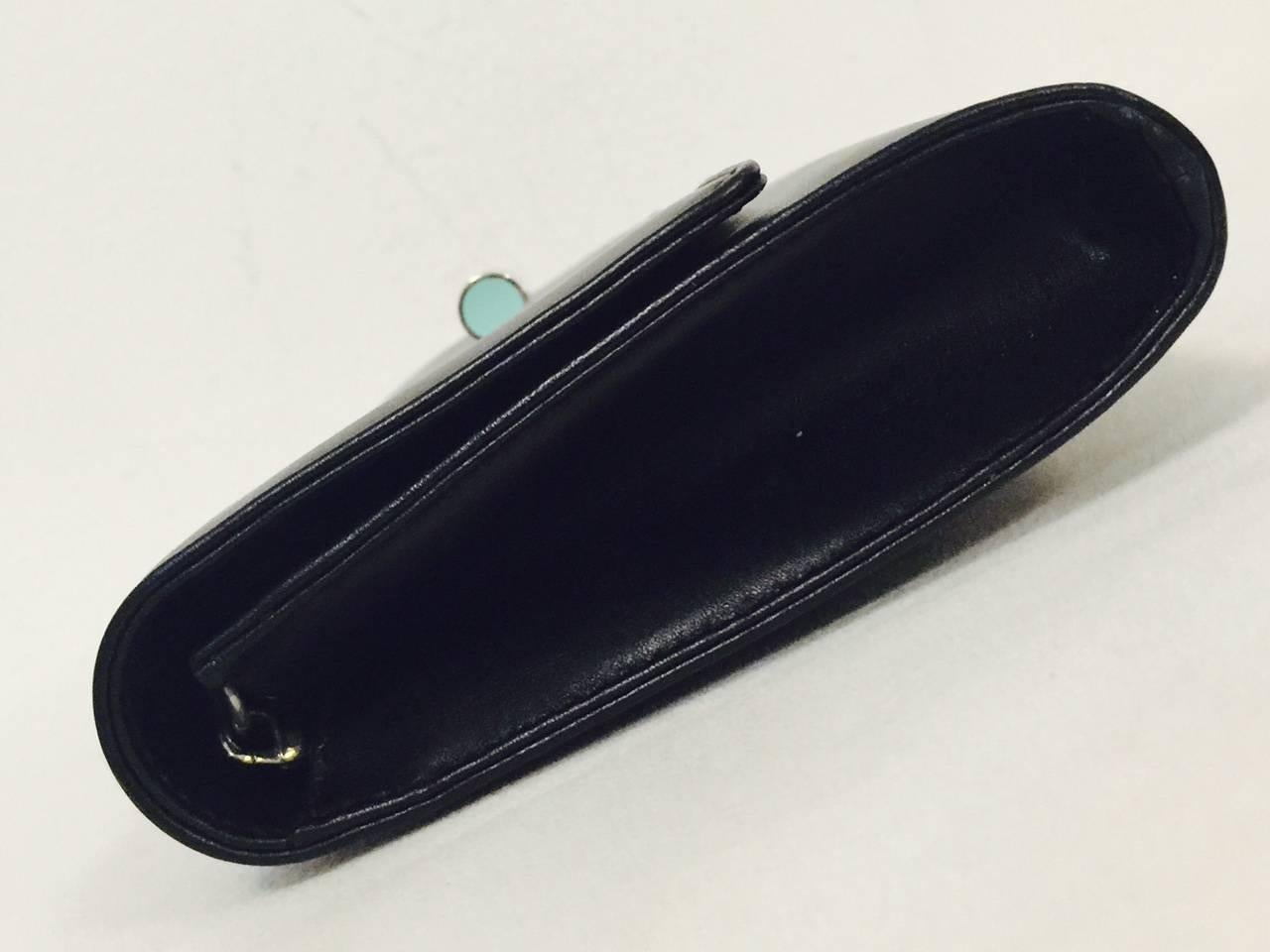 Tiffany & Co. Black Polished Calfskin Large City Clutch Above Excellent  2