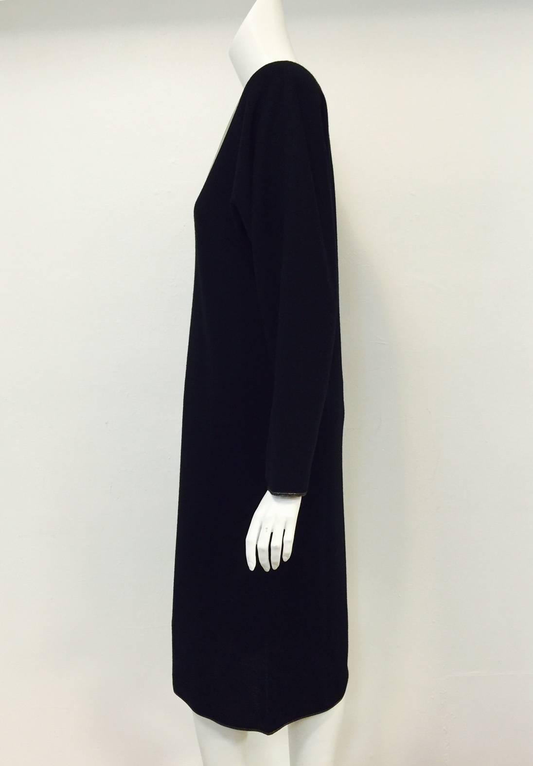Geoffrey Beene Black Wool Longer Length Shift With Dolman Sleeves  2