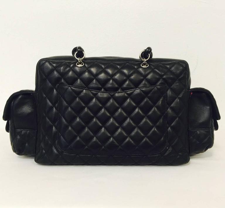 Chanel Large Black Diamond Quilted Cambon Reporter Bag Serial No. 8848673