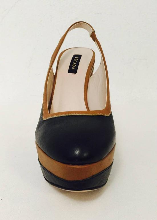 navy wedge slingbacks