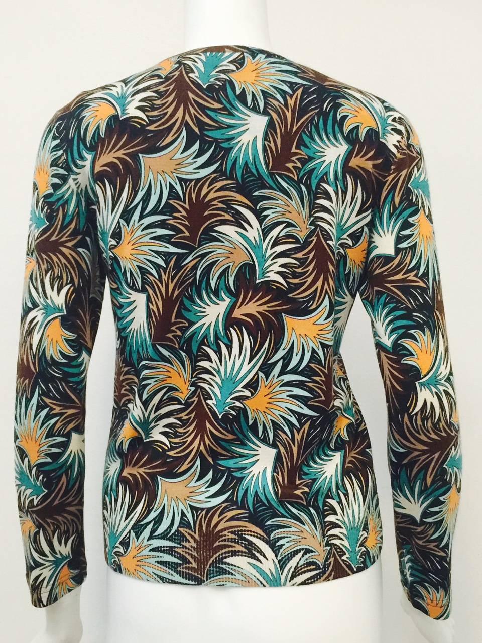 Missoni Cashmere and Silk Blend Abstract Print Twinset With Banded Hem  In Excellent Condition For Sale In Palm Beach, FL
