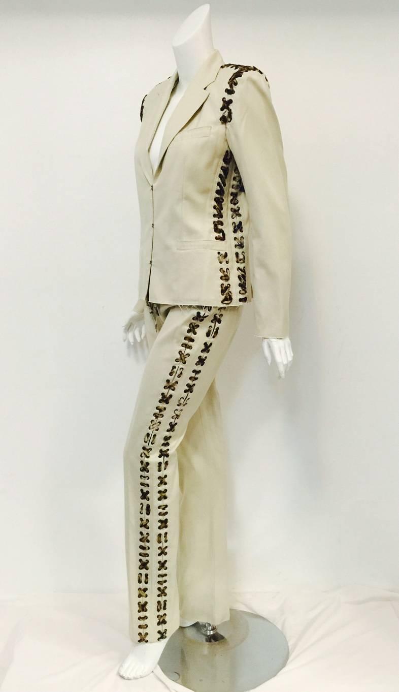 2002 Tom Ford for Yves Saint Laurent Rive Gauche Mombasa Pant Suit has become a coveted ensemble by devotees of 