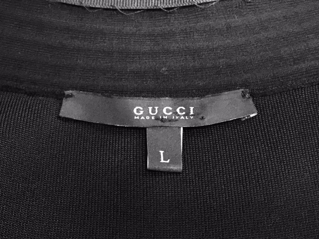 Gucci Black Viscose and Wool Blend Belted Sleeveless Sheath 5
