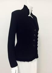 Giorgio Armani Collezioni Black Wool Evening Jacket With Black Velvet Trim