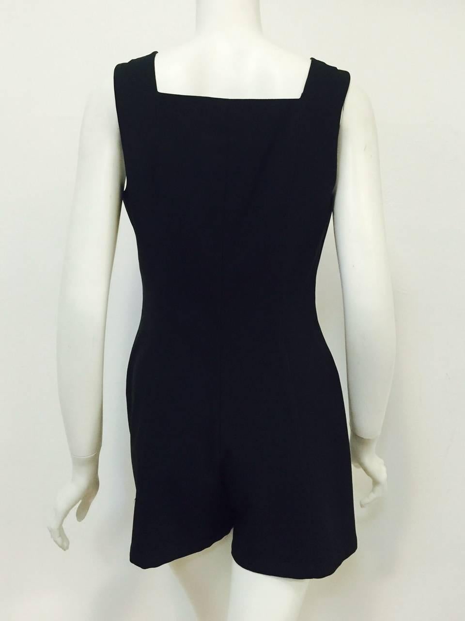 1990s Versace Jeans Couture Black Sleeveless Romper In Excellent Condition In Palm Beach, FL