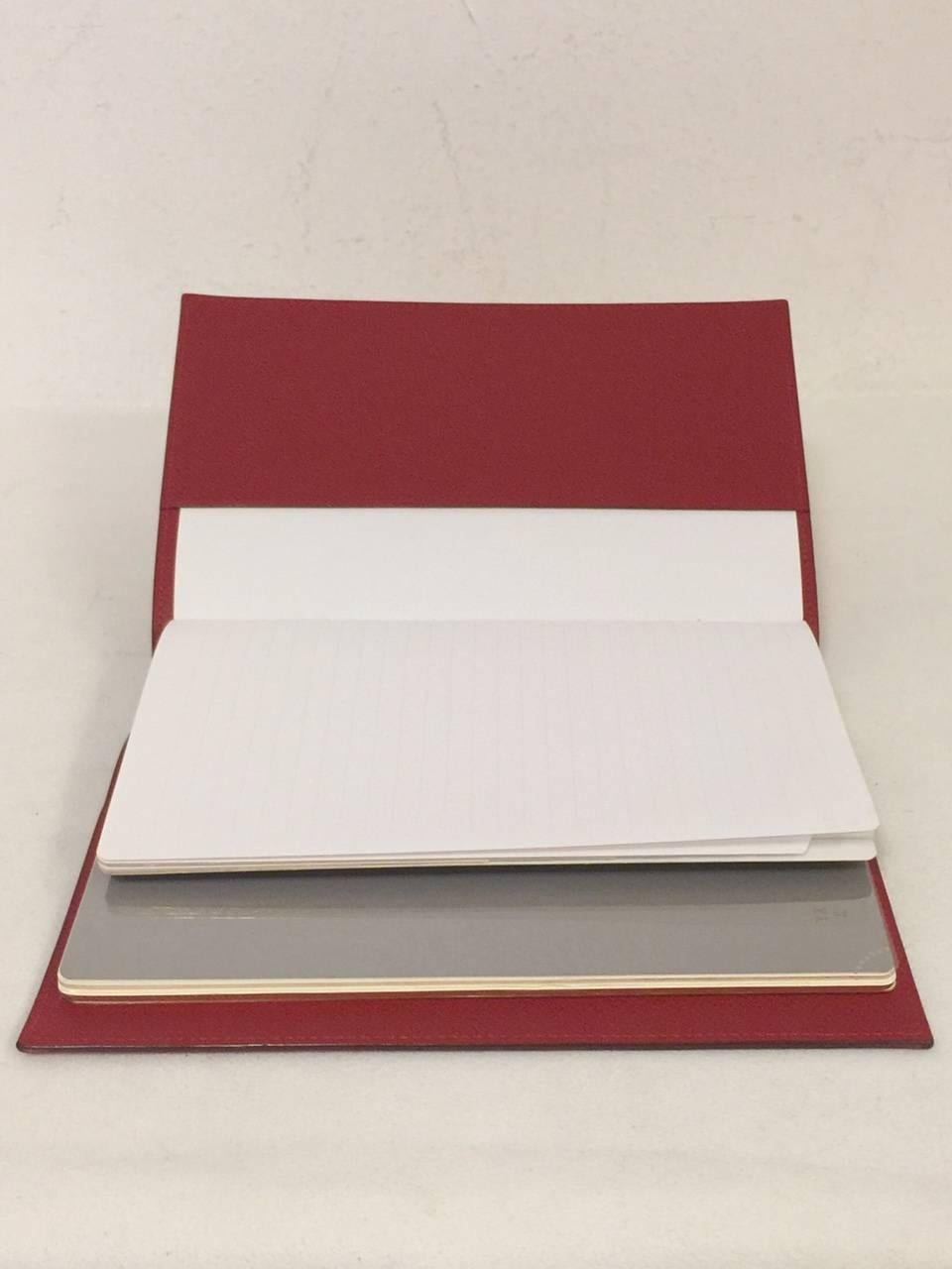 Red New 2006 Hermes Rouge Veau Epsom Notebook/Address Book